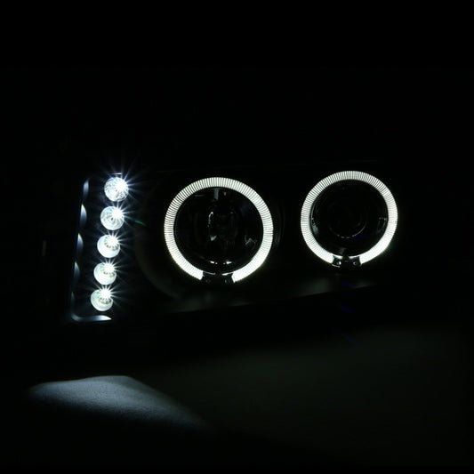 2004-2012 Chevy Colorado Dual Halo Projector Spec-D Headlights Black