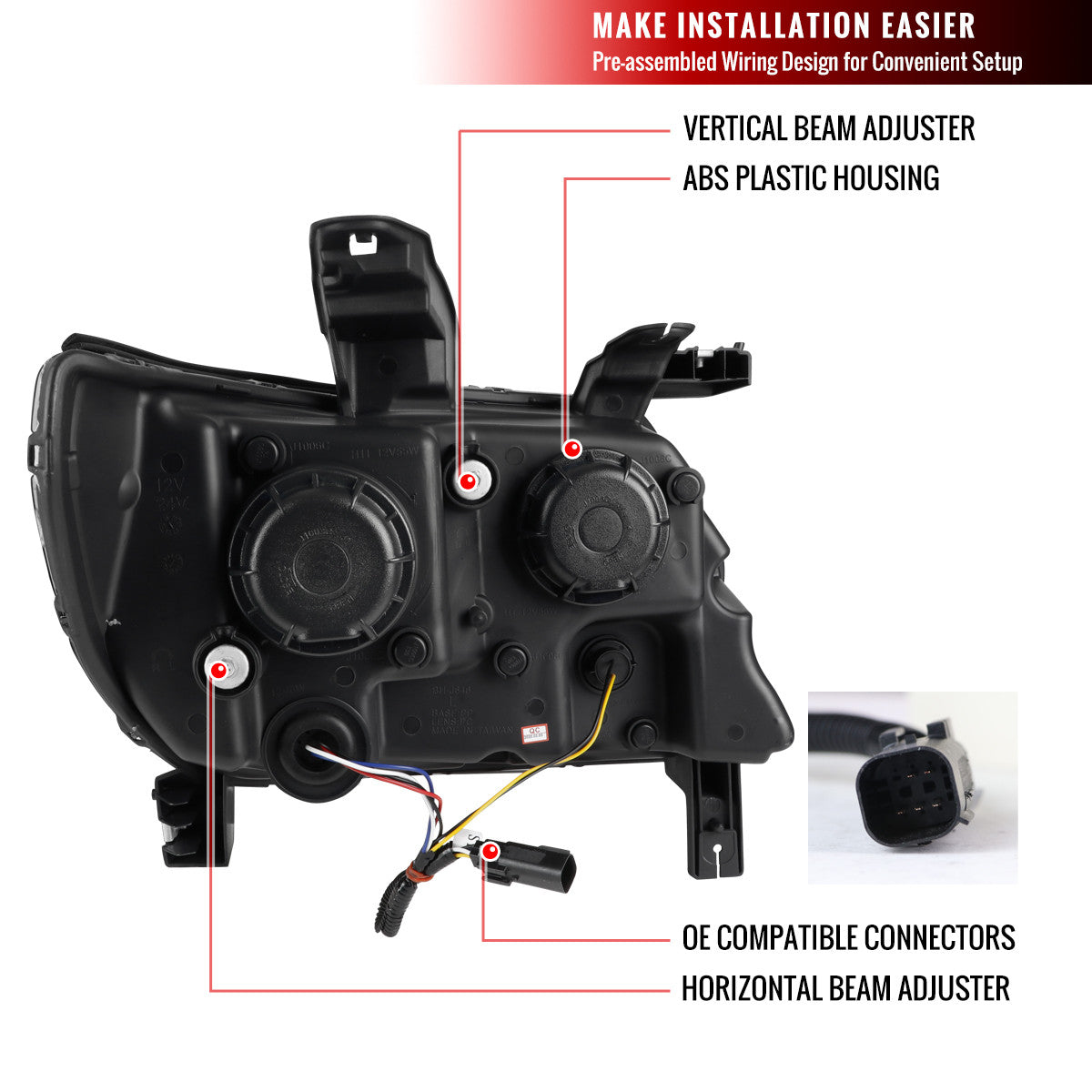 2015-2020 Chevy Colorado Projector Spec-D Headlights Black Smoked