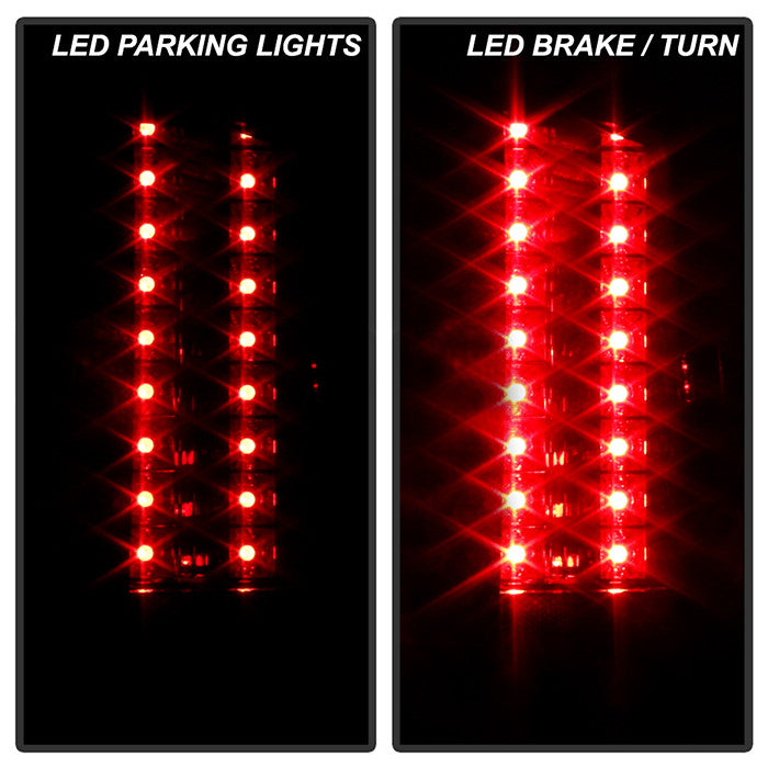 Spyder 07-13 Silverado 1500 2500HD 3500HD installed LED tail lights red smoke