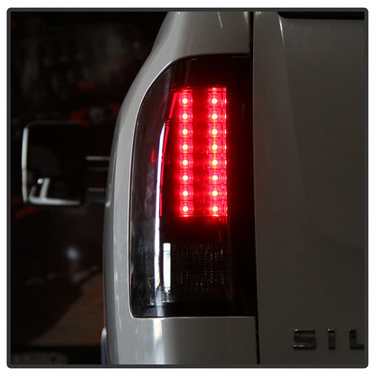 Spyder 07-13 Silverado 1500 2500HD 3500HD LED tail lights installed red smoke