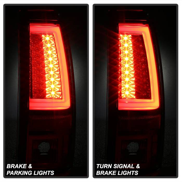 Spyder 03-06 Silverado 1500/2500 07 Classic installed V2 LED tail lights red smoke