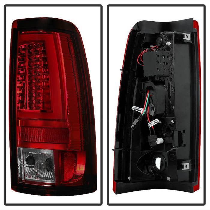 Spyder 03-06 Silverado 1500 2500 or 07 Classic V2 LED taillights red smoke