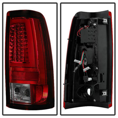 Spyder 03-06 Silverado 1500 2500 or 07 Classic V2 LED taillights red smoke