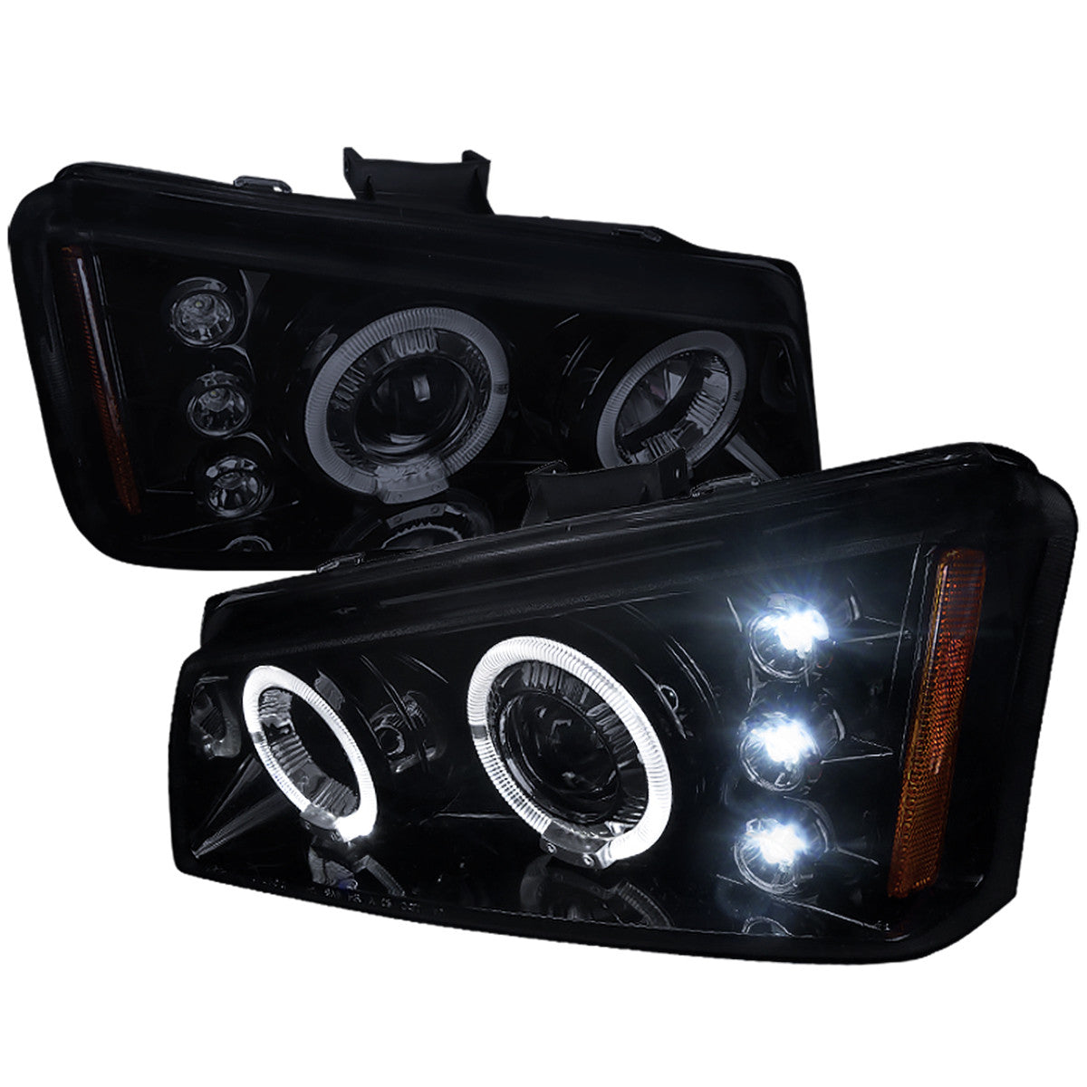 Spec-D 03-07 Chevy Silverado Projector Headlights Black Smoked