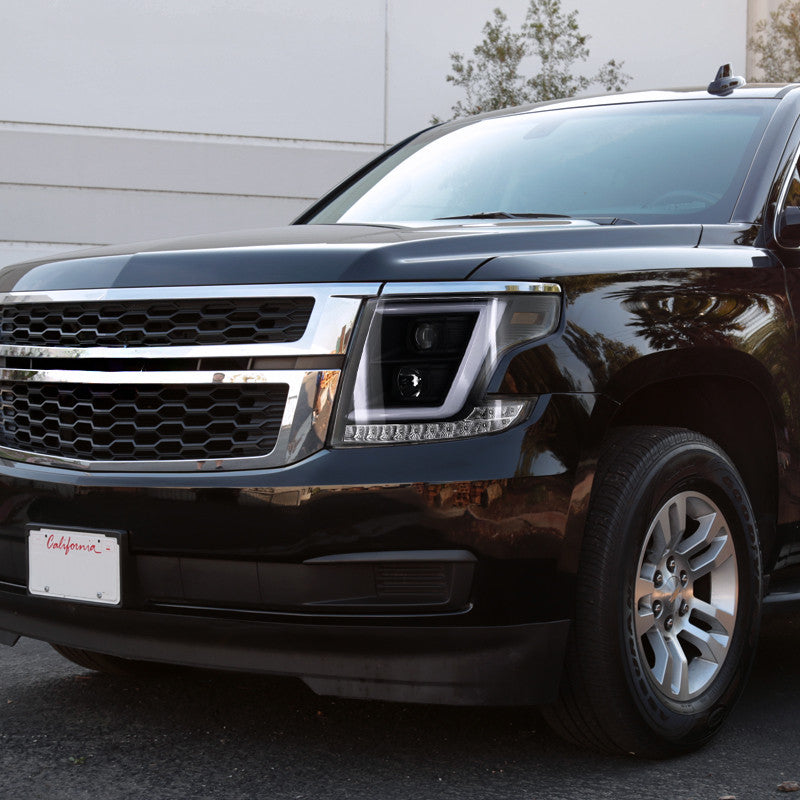 Projector Headlights W/ Liht Bar Led Turn Signal Installed Chevrolet Tahoe