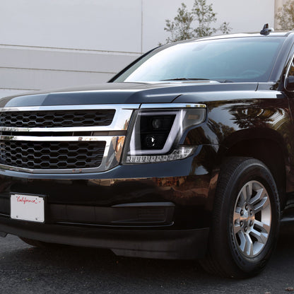 Projector Headlights W/ Liht Bar Led Turn Signal Installed Chevrolet Tahoe