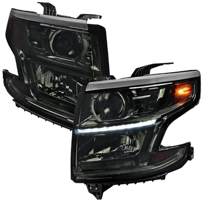 Spec-D 15-20 Chevy Tahoe Projector Headlights LED Signals Smoked