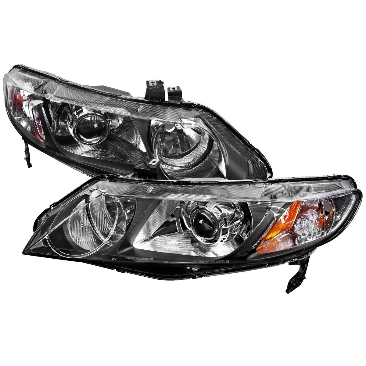 Spec-D 06-11 Civic Retro Projector Headlights Black 4Dr