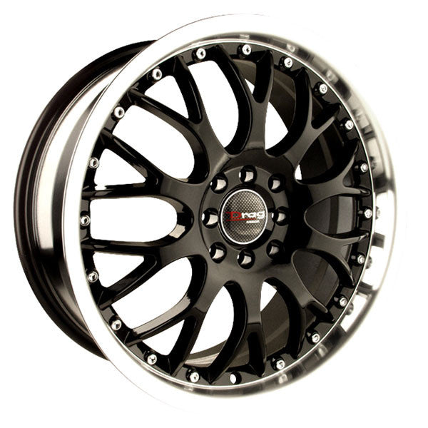 Drag Wheels Dr-19 16X7 5X112 Gloss Black Mach Lip Rims