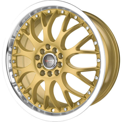 Drag Wheels Dr-19 17X7.5 4X100 4X114.3 Gold Rims