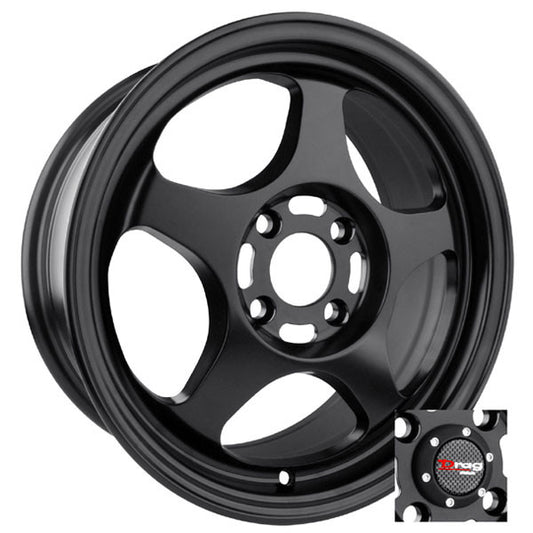 Drag Wheels Dr-23 15X6.5 4X100 Flat Black Full Rims