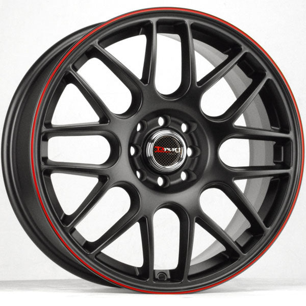 Drag Wheels Dr-34 18X8.5 5X100 5X114 Et45 Black / Red Stripe Rims