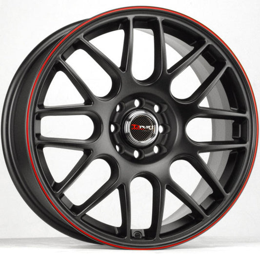 Drag Wheels Dr-34 18X8 5X100 5X114 Et35 Black W/ Red Stripe Rims