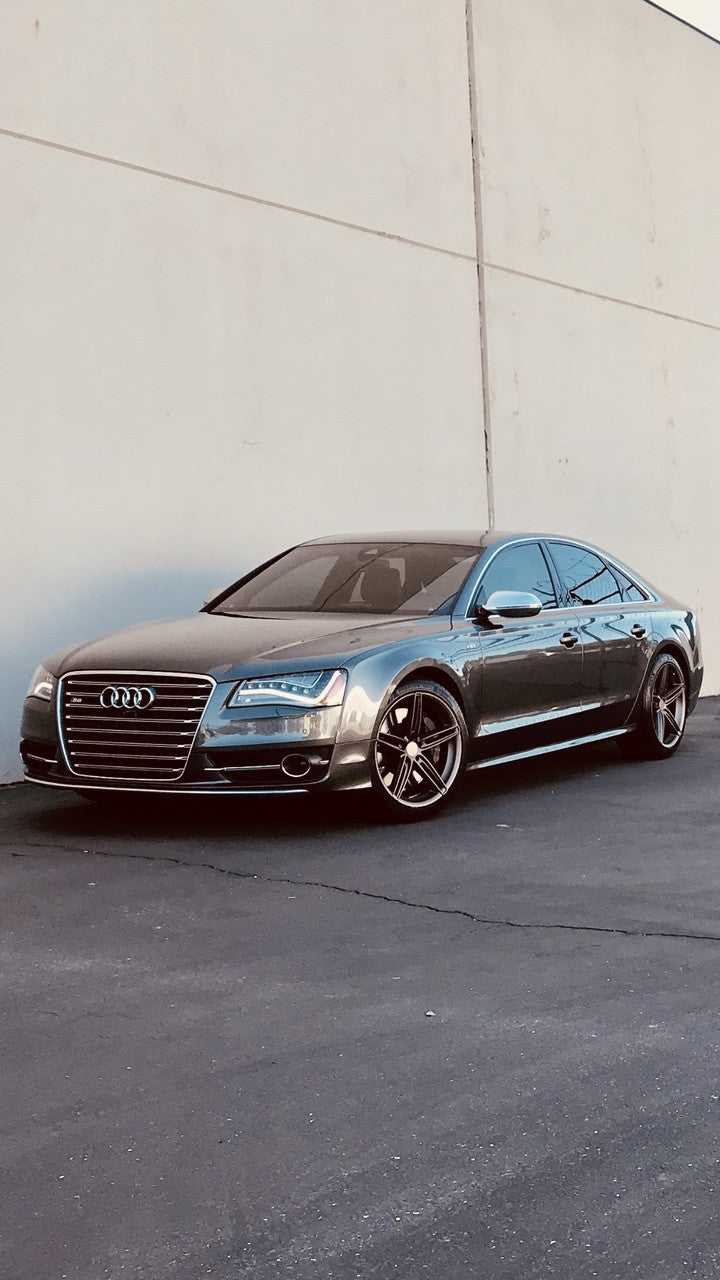 Displayed on Audi a5 a6 a7 Drag Wheels Dr-73 17x7.5 5x112 ET38 Hyper Black 5-Spoke Rims (DR731775213866HB1)