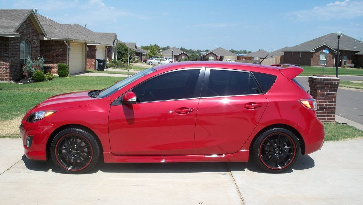 installed on Drag Dr-38 Wheels 17x7 4x100 4x114 Black w/ Red Stripe Rims