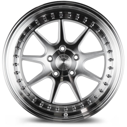 DS-X 18x9.5 step lips stance wheel, semi-forged silver machined face design
