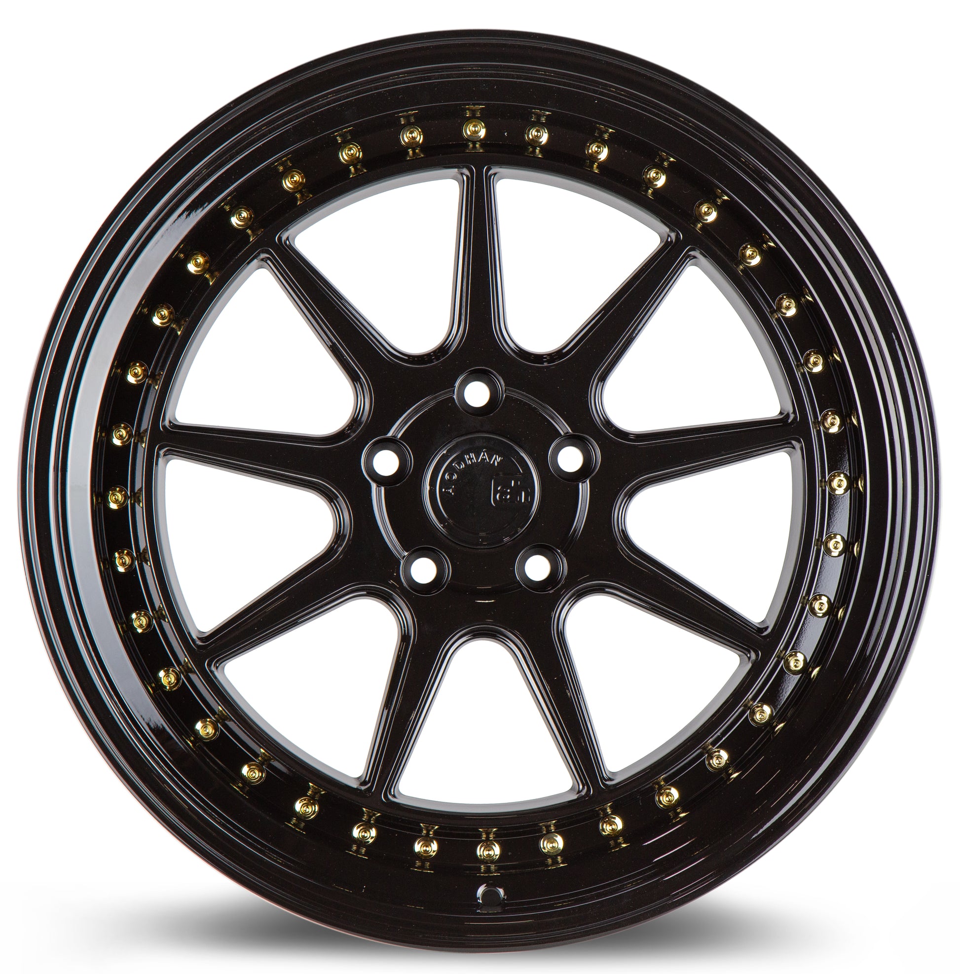 Aodhan DS-X 19x11 5x114.3 ET15 Black /Gold Rivets Semi Forged Rim ...