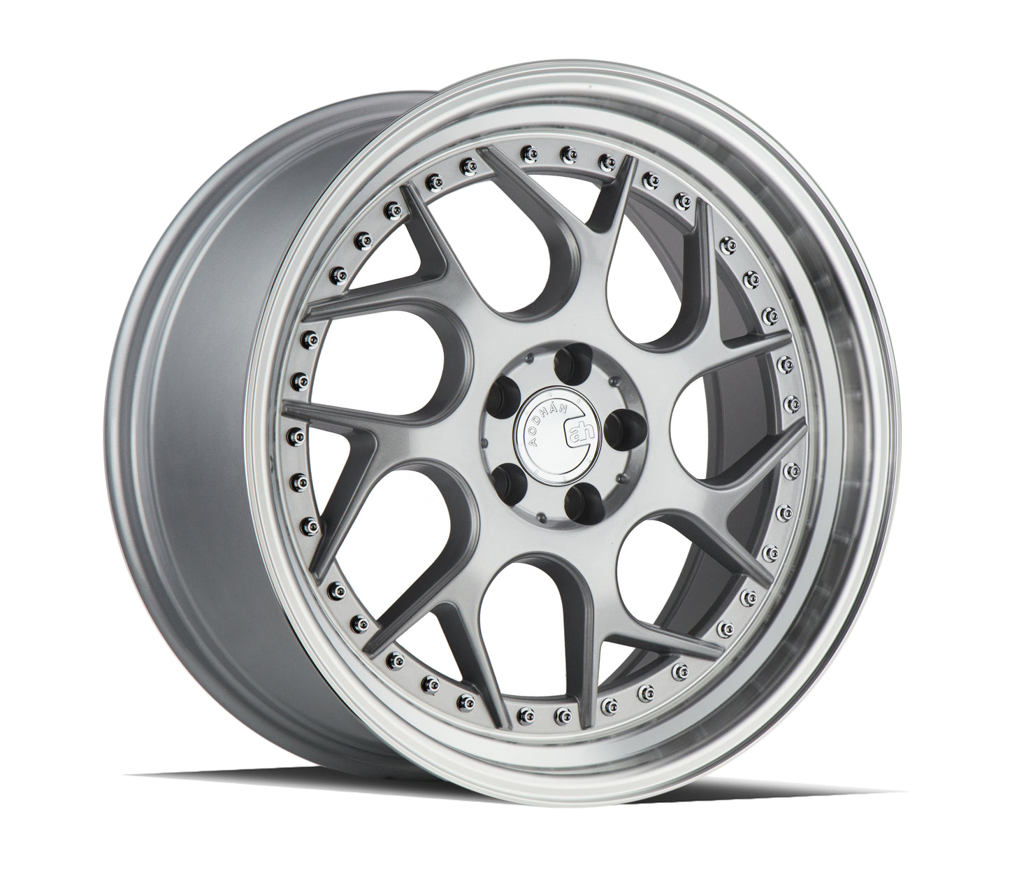 Aodhan DS01 18x8.5 wheel 5x114.3 Silver Machined Lip Twisted Spoke Rim