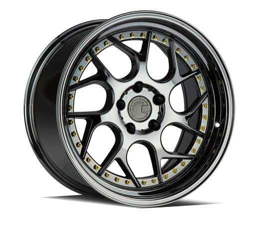 Aodhan DS01 18x9.5 wheel 5x114.3 Black Vacuum Twisted Spoke Rim