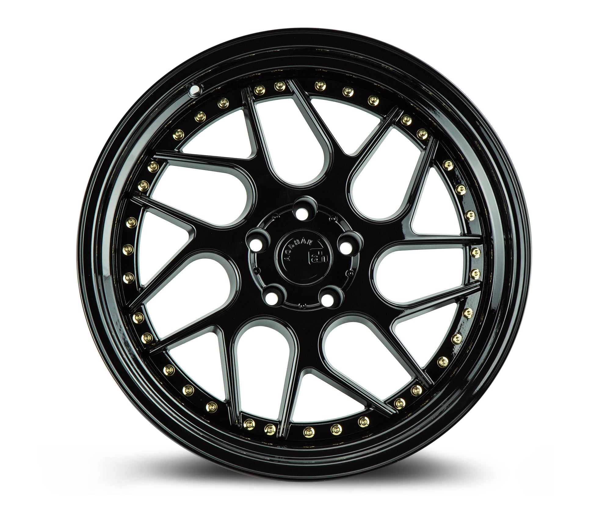 Aodhan DS01 18x9.5 twisted spok gold 5x114.3 wheel ET30 stance