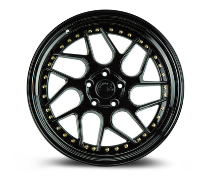 Aodhan DS01 18x9.5 twisted spok gold 5x114.3 wheel ET30 stance