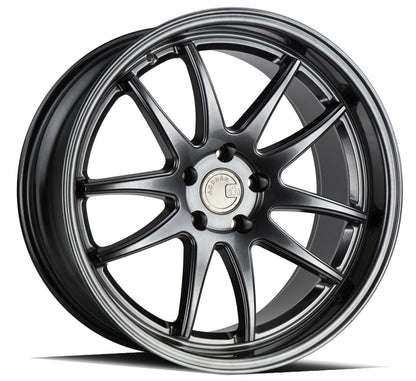 Aodhan DS02 18x9.5 wheel 5x114.3 Hyper Black 5-Spoke Concave Rim