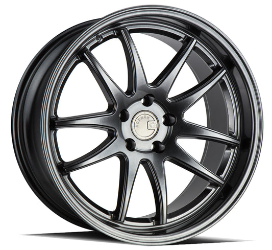 Aodhan DS02 18x9.5 wheel 5x114.3 Hyper Black 5-Spoke Concave Rim