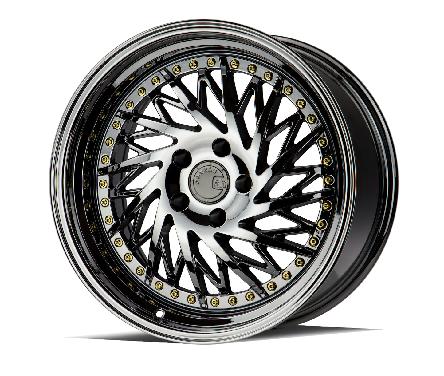 Aodhan DS03 18x9.5 wheel 5x114.3 Black Vacuum Directional Lip Rim PS