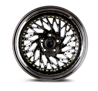 Aodhan DS03 18x9.5 directional gold 5x114.3 wheel ET30 stance