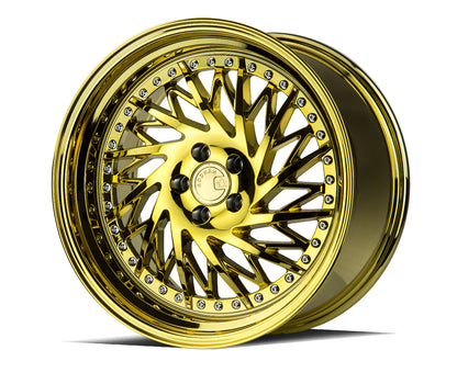 Aodhan DS03 18x9.5 wheel 5x100 Gold Vacuum Directional Lip Rim PS