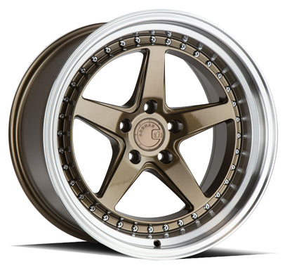 Aodhan DS05 18x10.5 wheel 5x114.3 Bronze /Machined Lip Deep Dish Rim
