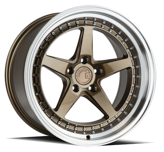 Aodhan DS05 18x10.5 wheel 5x114.3 Bronze /Machined Lip Deep Dish Rim