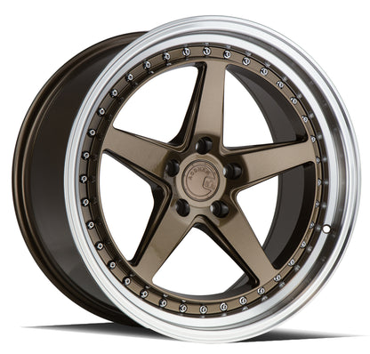 Aodhan DS05 18x9.5 wheel 5x114.3 Bronze /Machined Lip Deep Dish Rim