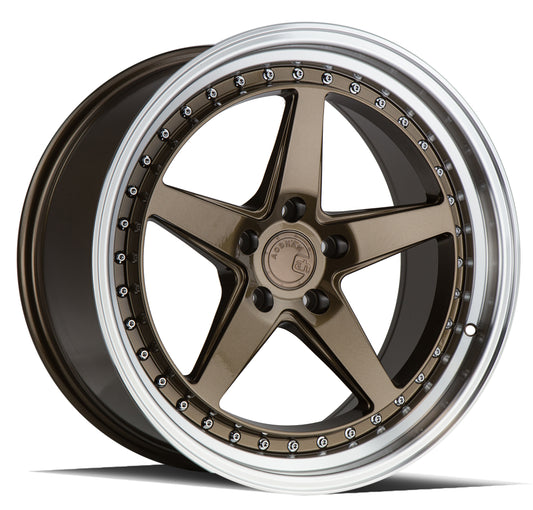 Aodhan DS05 18x9.5 wheel 5x114.3 Bronze /Machined Lip Deep Dish Rim