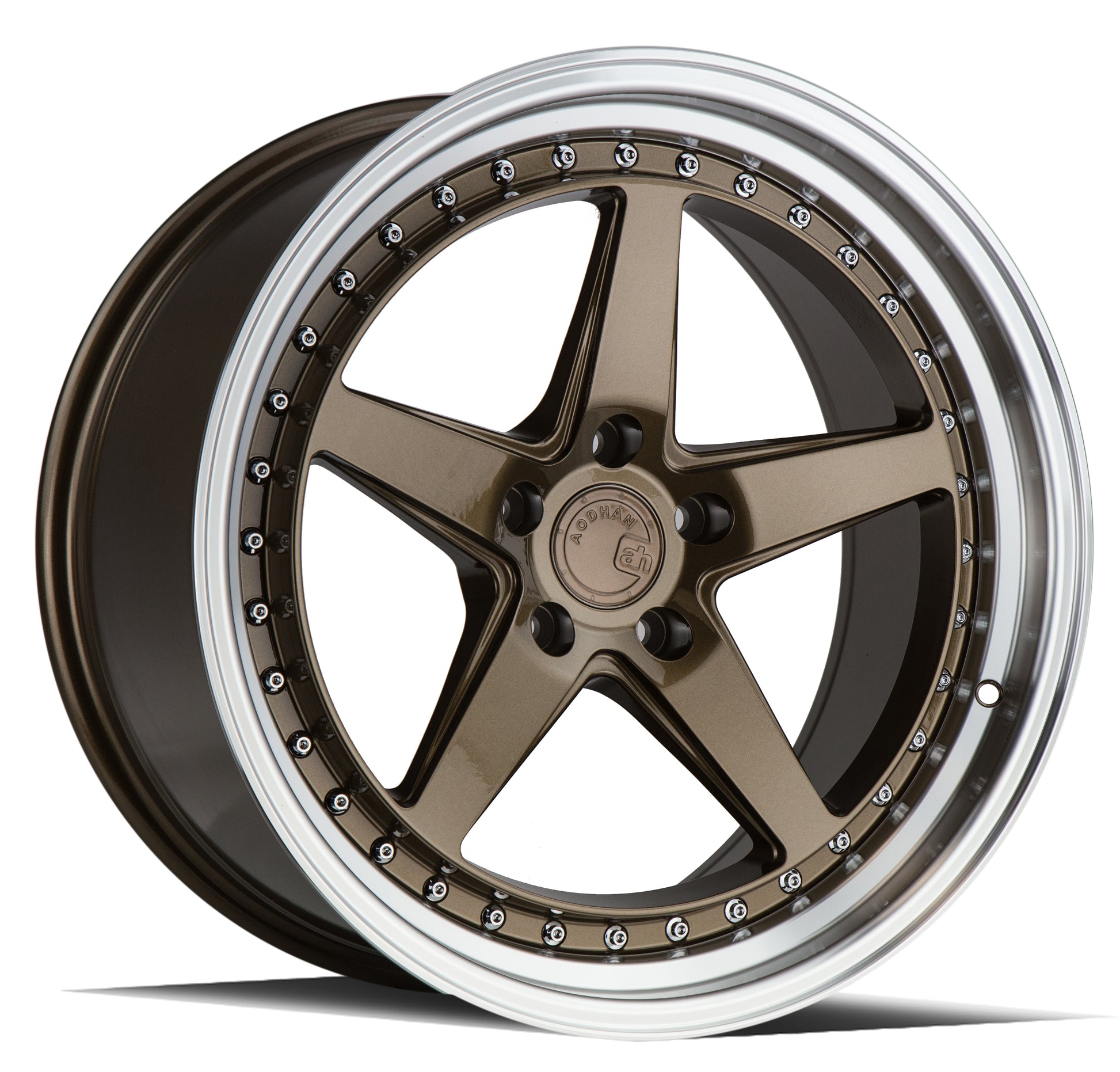 Aodhan DS05 18x9.5 wheel 5x114.3 Bronze /Machined Lip Deep Dish Rim