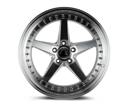 Aodhan DS05 19x11 big fat lip silver 5x114.3 wheel ET15 stance