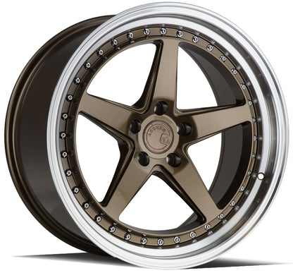 Aodhan DS05 19x9.5 wheel 5x114.3 Bronze /Machined Lip Deep Dish Rim