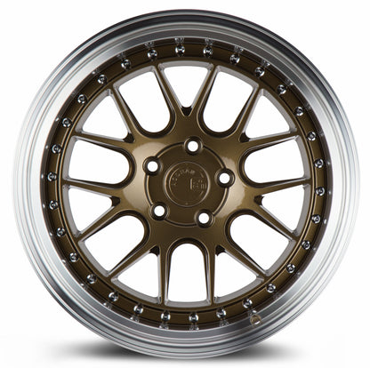 Aodhan DS06 18x10.5 big fat lip bronze 5x114.3 wheel ET15 stance