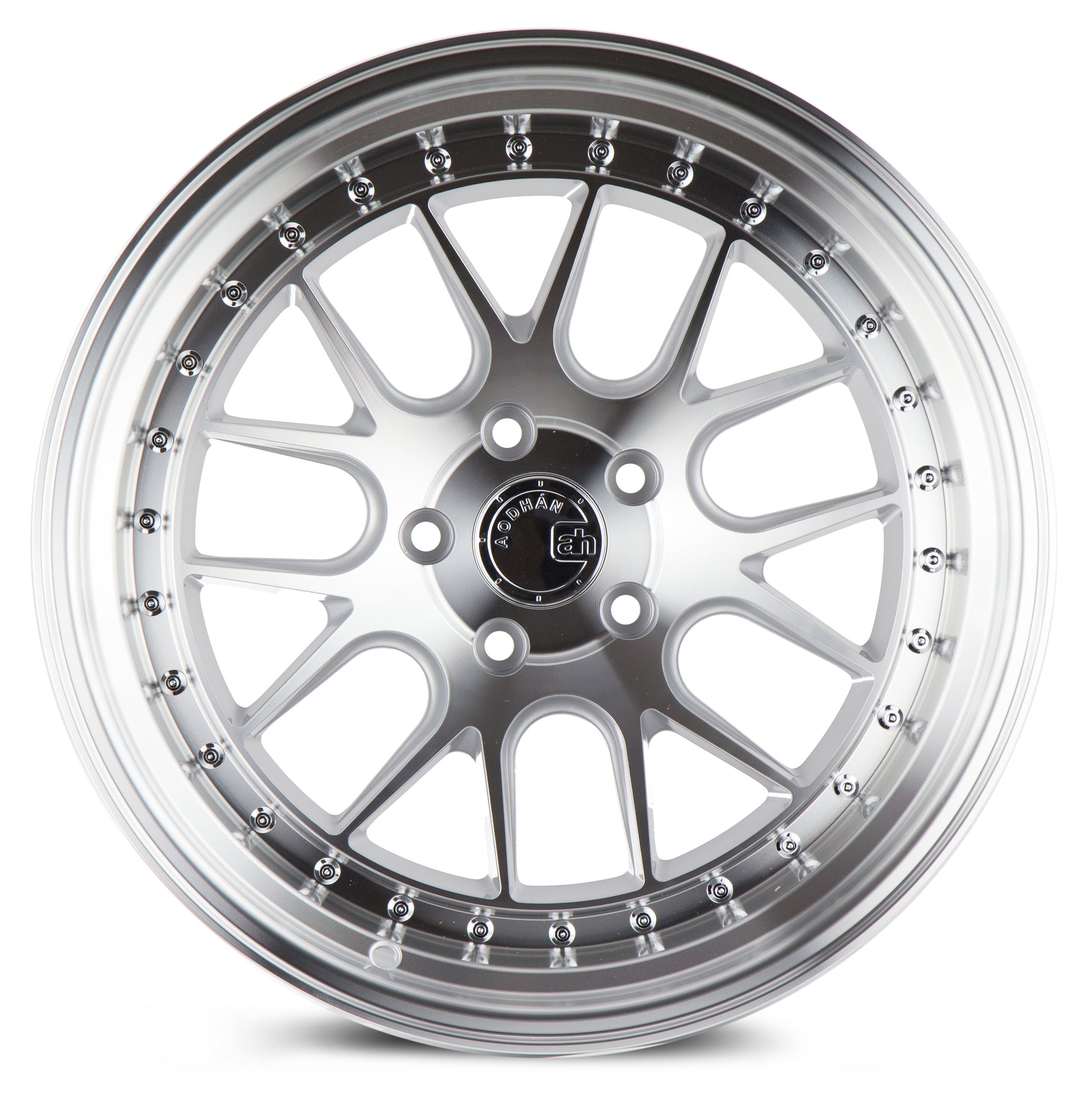 Aodhan DS06 18x10.5 big fat lip silver 5x114.3 wheel ET22 stance