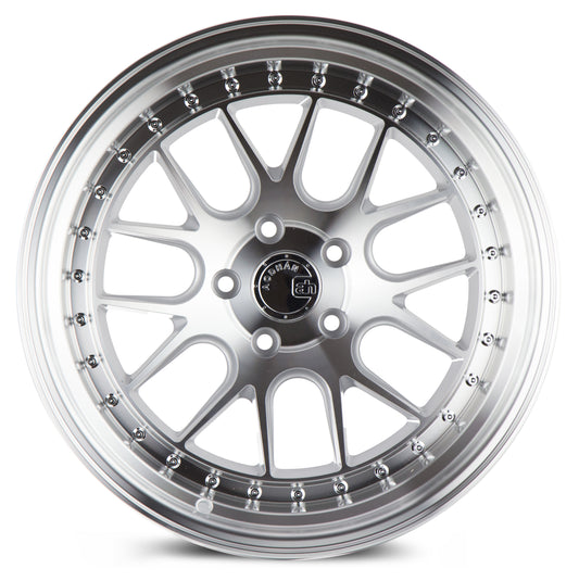 Aodhan DS06 18x10.5 big fat lip silver 5x114.3 wheel ET22 stance