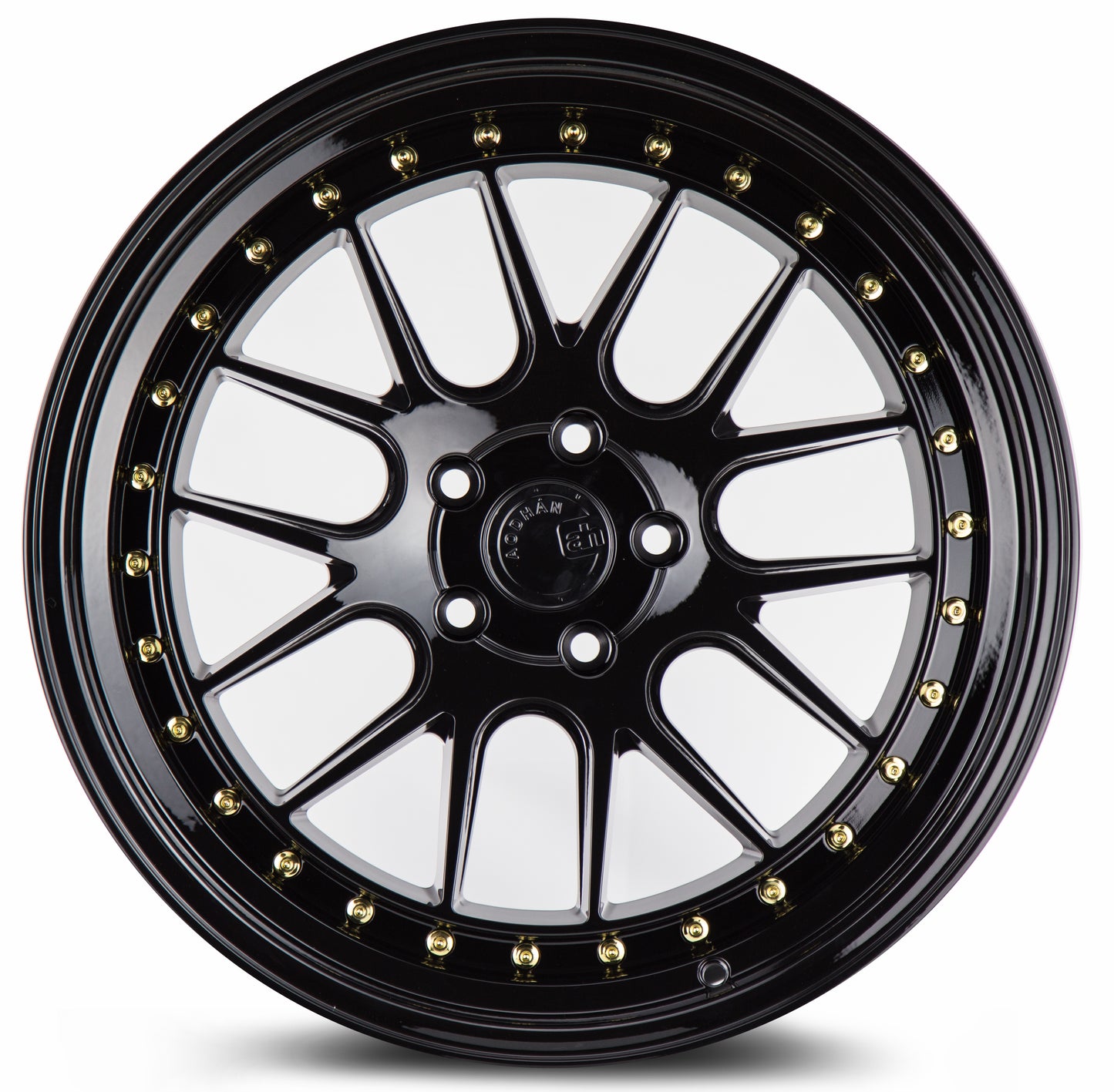 Aodhan DS06 18x9.5 big fat lip black 5x114.3 wheel ET15 stance