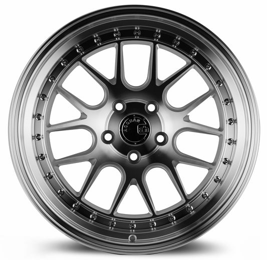 Aodhan DS06 18x9.5 big fat lip silver 5x114.3 wheel ET15 stance