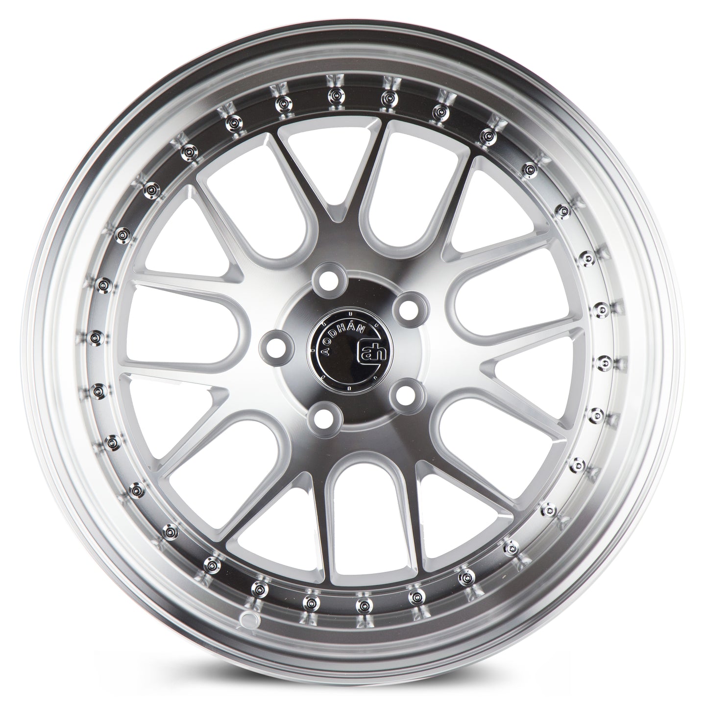 Aodhan DS06 19x11 big fat lip silver 5x114.3 wheel ET15 stance