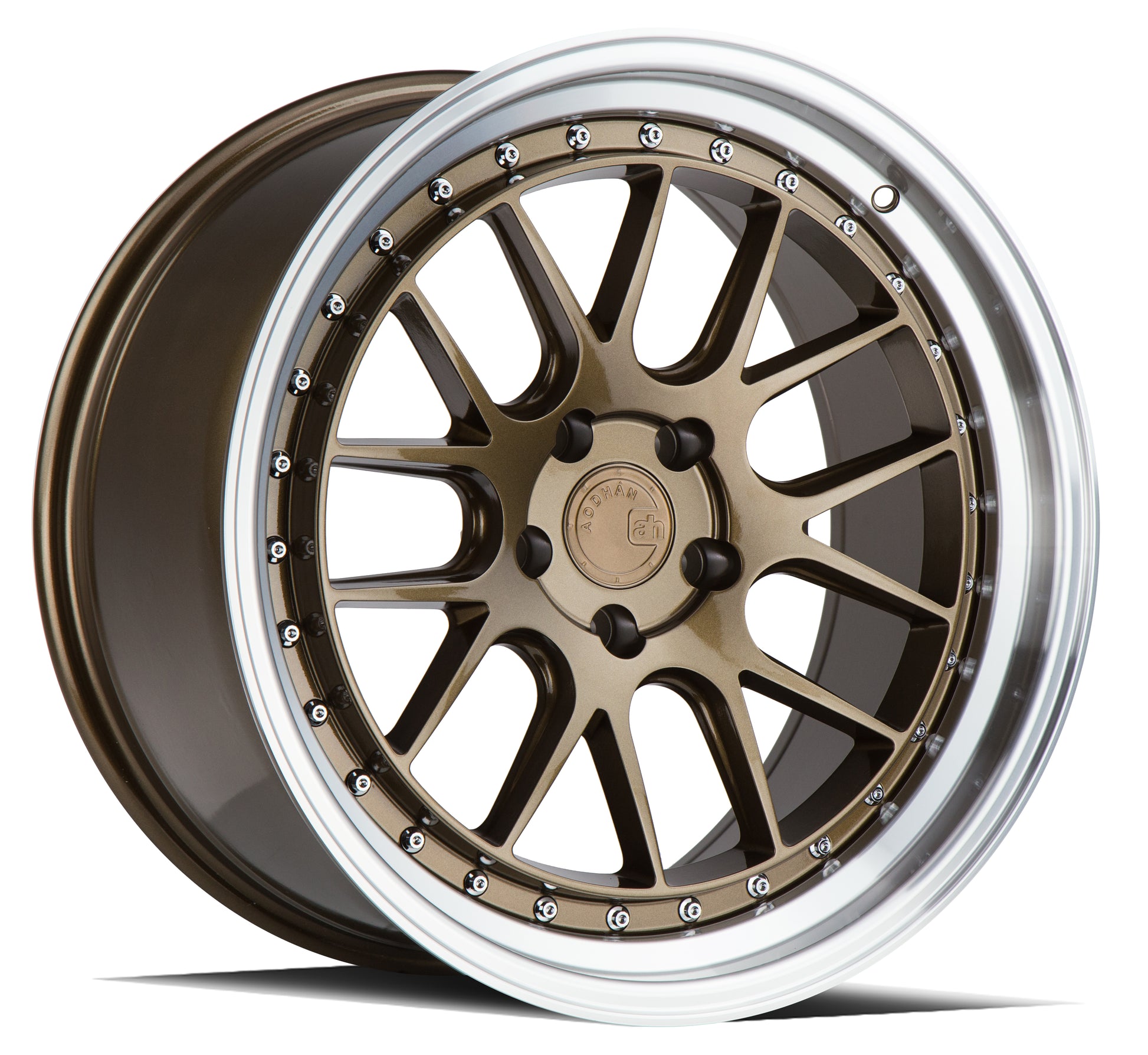 Aodhan DS06 19x9.5 wheel 5x114.3 Bronze /Machined Lip Deep Dish Rim