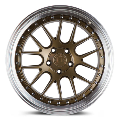 Aodhan DS06 19x9.5 big fat lip bronze 5x114.3 wheel ET15 stance