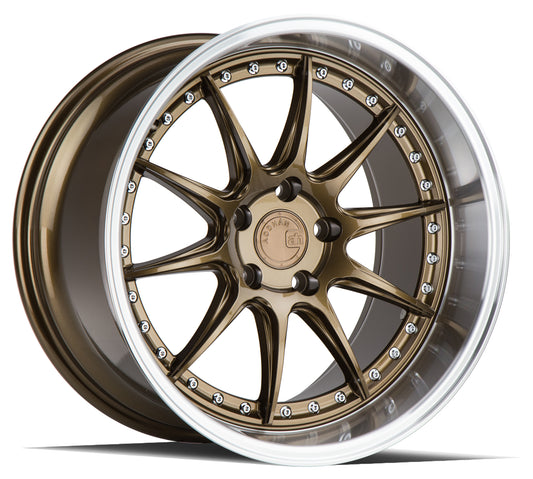 Aodhan DS07 18x10.5 wheel 5x114.3 Bronze / Machined Lip Deep Dish Rim