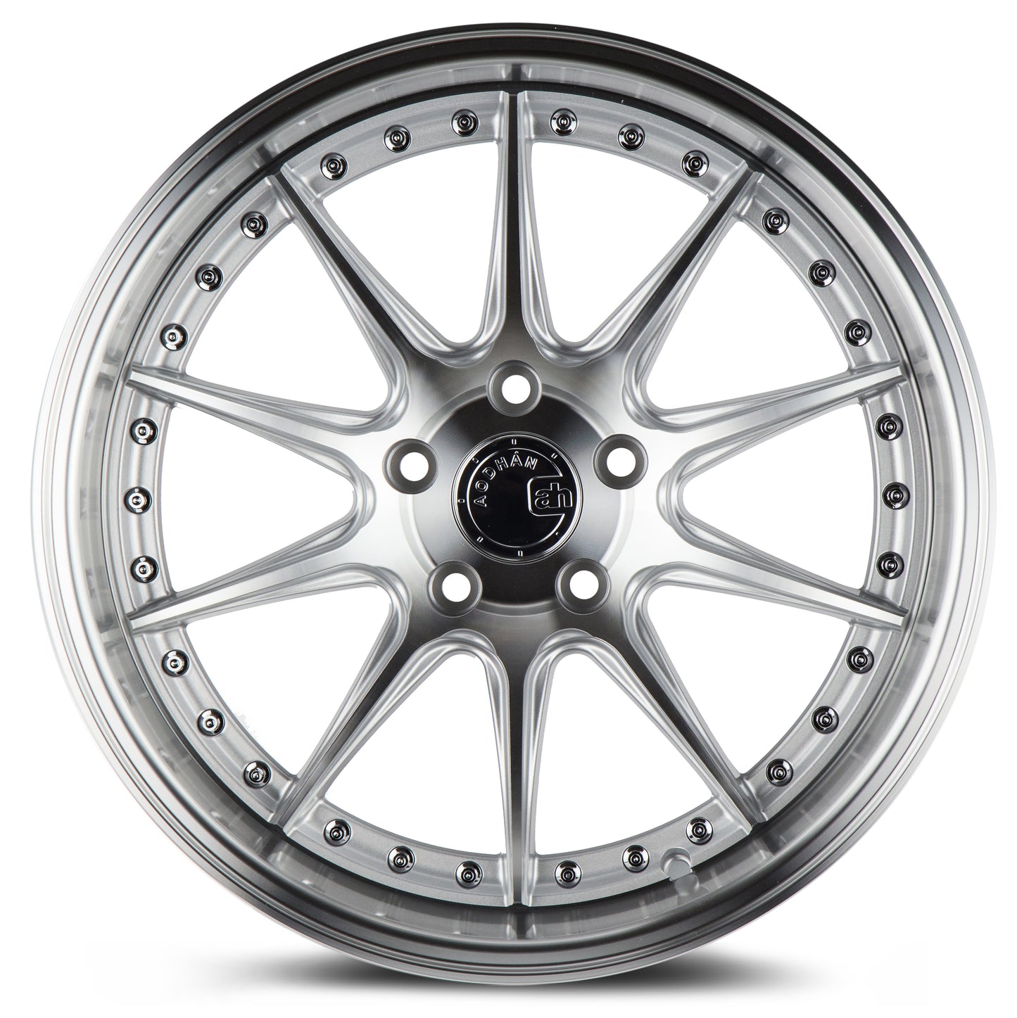 Aodhan DS07 18x10.5 big fat lip silver 5x114.3 wheel ET15 stance