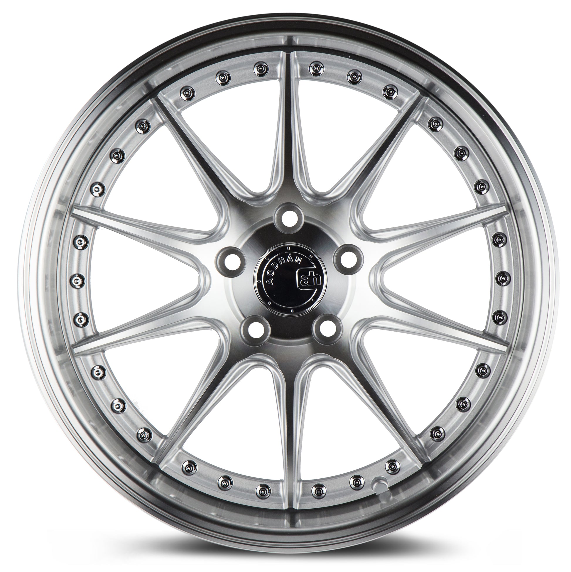 Aodhan DS07 18x10.5 big fat lip silver 5x114.3 wheel ET15 stance