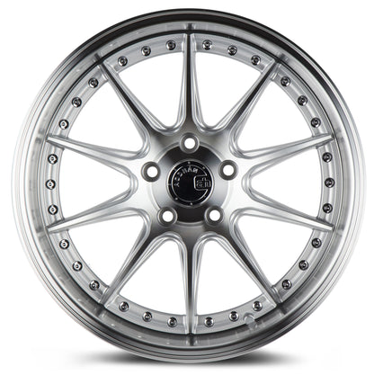Aodhan DS07 18x10.5 big fat lip silver 5x114.3 wheel ET15 stance