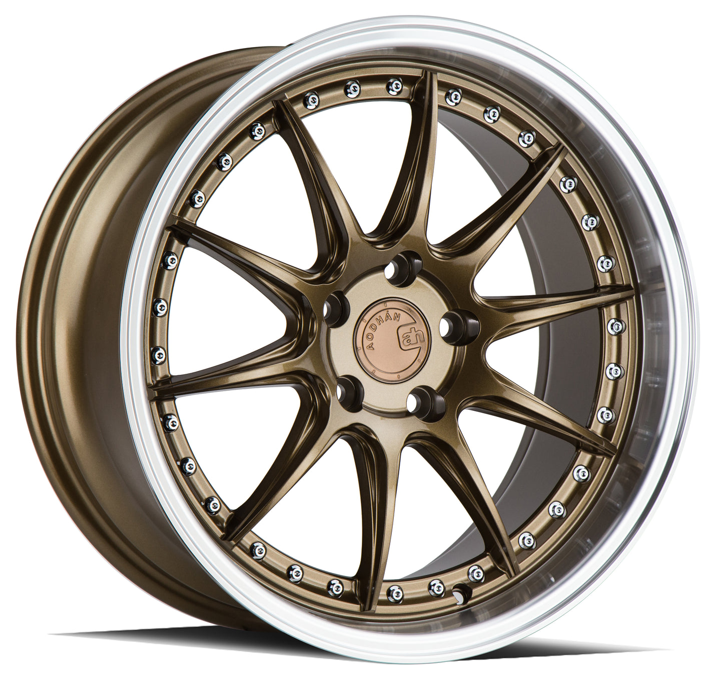Aodhan DS07 18x8.5 wheel 5x100 Bronze / Machined Lip Deep Dish Rim